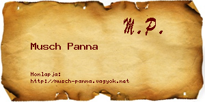 Musch Panna névjegykártya
